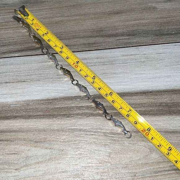 Vintage Solid 925 Sterling Dolphin Tennis Bracelet 7.5” - Picture 7 of 8